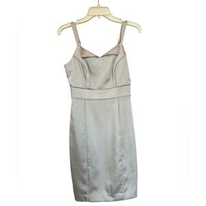 Guess by Marciano Bodycon Tan Sleeveless Apron Bodice Dress Sz 2